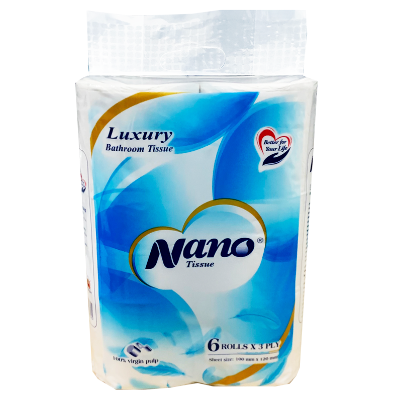 Giấy vệ sinh Nano không lõi 3 lớp 6 cuộn