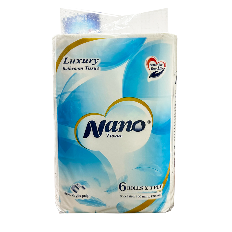 Giấy vệ sinh Nano không lõi 3 lớp 6 cuộn
