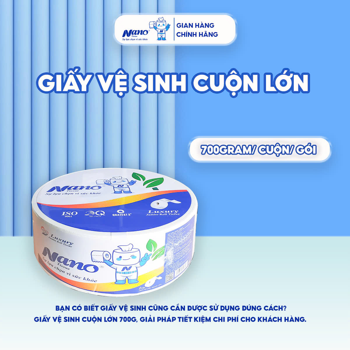 Giấy vệ sinh cuộn lớn 700g