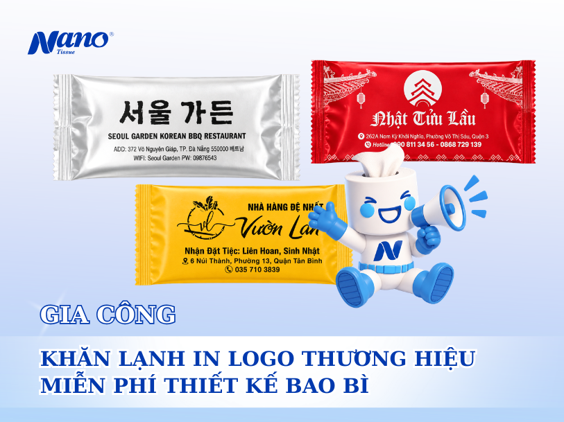 Khăn Lạnh In Logo - Miễn Phí Thiết Kế Bao Bì