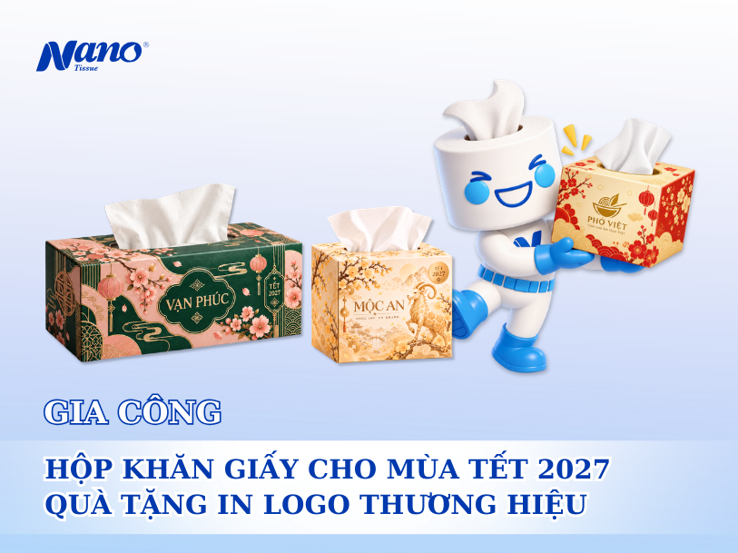 Hộp khăn giấy cho mùa Tết 2027 – Quà tặng in logo thương hiệu ý nghĩa & giá tốt